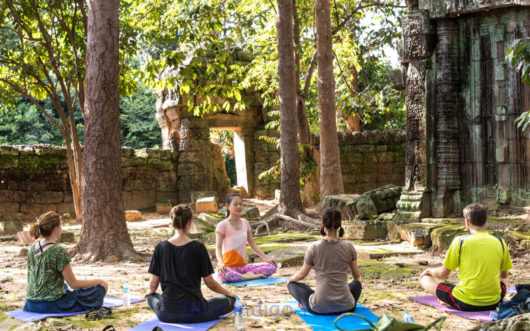 One day yoga in the Angkor temples area